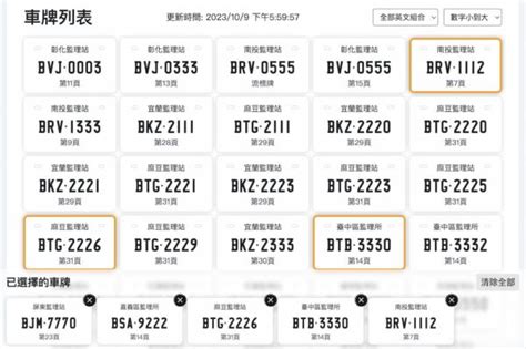 車牌號碼查詢|中華民國交通部公路局